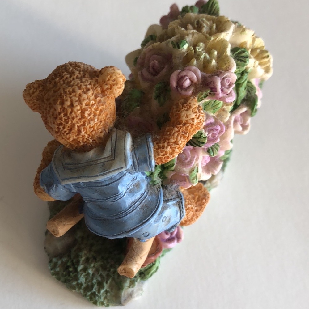 Happy Spring Flower Garden Teddy Bear Figurine - Picture 13 of 16